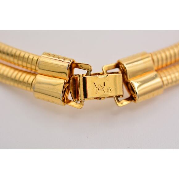 DL Auld Vintage Collar Necklace Knot Snake Omega Chain Gold Signed 1920s Bin3C - Picture 11 of 12